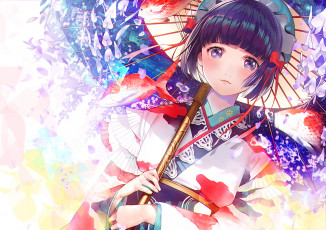 Картинка аниме unknown +другое+ девушка взгляд фон