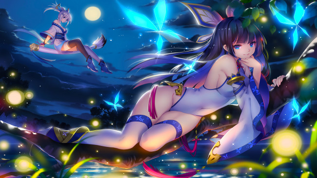 Обои картинки фото аниме, магия,  колдовство,  halloween, фон, взгляд, девушка