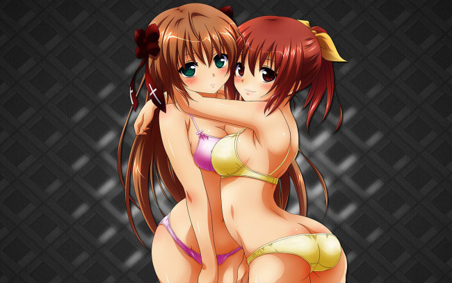 Обои картинки фото аниме, unknown,  другое , фон, взгляд, девушки