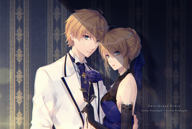 Обои картинки фото аниме, fate, stay night, двое