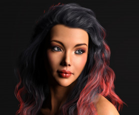 Картинка 3д+графика портрет+ portraits фон взгляд девушка