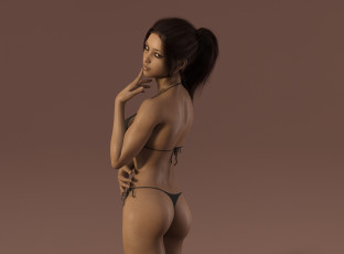 Картинка 3д+графика люди+ people девушка взгляд фон