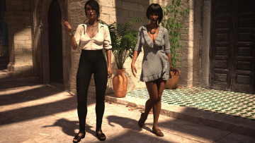 Картинка 3д+графика люди+ people фон взгляд девушки