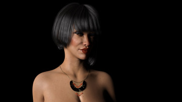 Картинка 3д+графика портрет+ portraits фон взгляд девушка