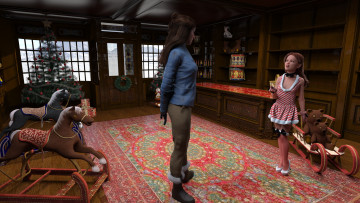 Картинка 3д+графика праздники+ holidays девушка взгляд фон комната мама