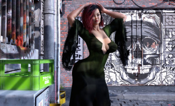 Картинка 3д+графика люди+ people девушка фон взгляд