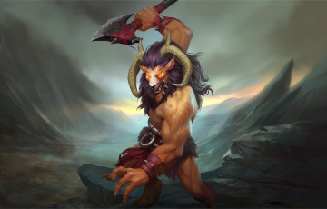 Картинка видео+игры juggernaut+wars топор рога фон существо