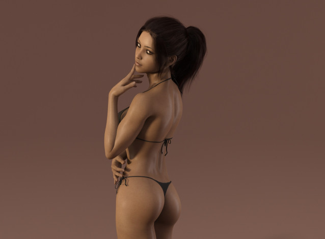 Обои картинки фото 3д графика, люди , people, девушка, взгляд, фон