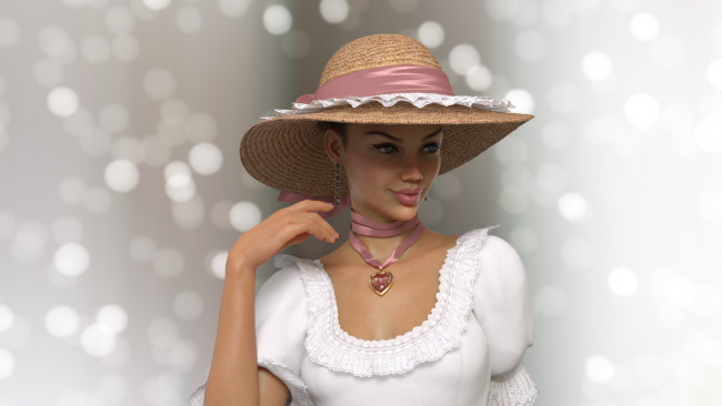 Обои картинки фото 3д графика, портрет , portraits, взгляд, девушка, фон