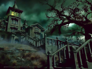 Картинка календари фэнтези здание ступени ночь улица calendar 2020