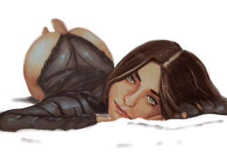 Картинка рисованное люди девушка фон взгляд