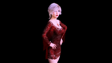 Картинка 3д+графика люди+ people девушка фон платье