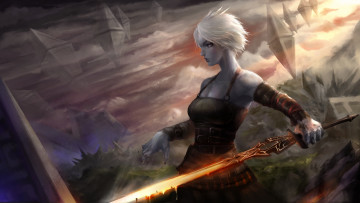 Картинка magic +the+gathering+zendikar видео+игры +the+gathering+-+zendikar девушка фон меч