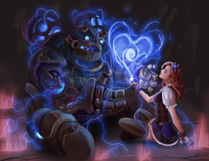 Картинка видео+игры league+of+legends девушка сердечко робот магия