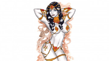 Картинка рисованное elberty+oliveira девушка фон взгляд