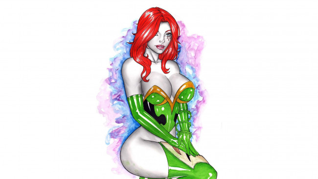 Обои картинки фото рисованное, elberty oliveira, девушка, фон, униформа