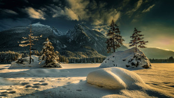Картинка lake+hintersee bavarian+alps природа зима lake hintersee bavarian alps
