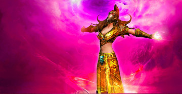 обоя видео игры, mummy online, девушка, наряд, маг, магия