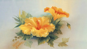 обоя 295733, рисованное, цветы, цветок