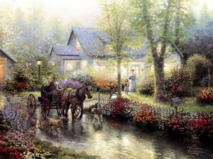 Картинка thomas kinkade рисованные города