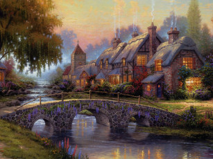 Картинка thomas kinkade рисованные города