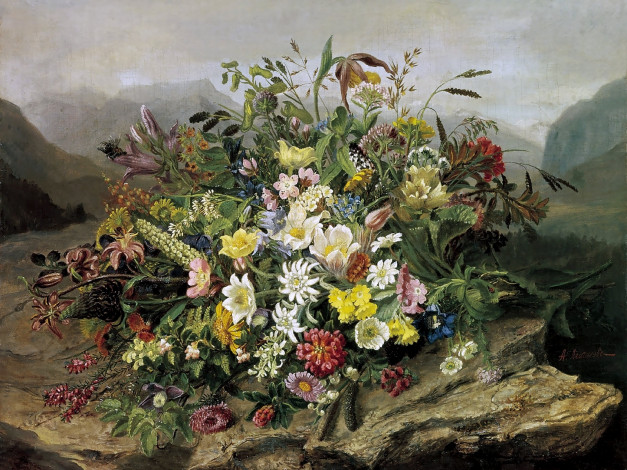 Обои картинки фото рисованные, цветы