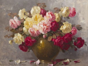 обоя рисованные, adrienne, henczne, deak, букет, цветов