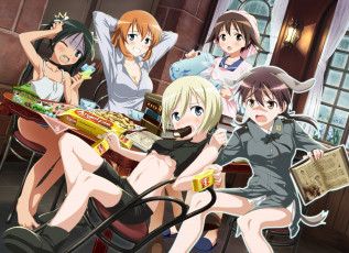 Картинка аниме strike witches charlotte e yeager gertrud barkhorn erica hartmann miyafuji yoshika