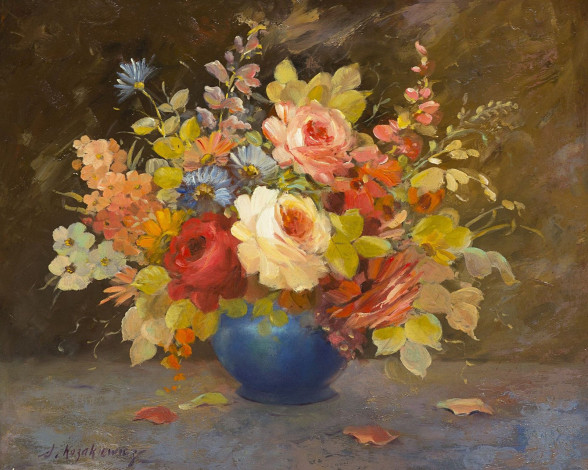 Обои картинки фото рисованные, antoni, kozakiewicz, цветочный, натюрморт, anton