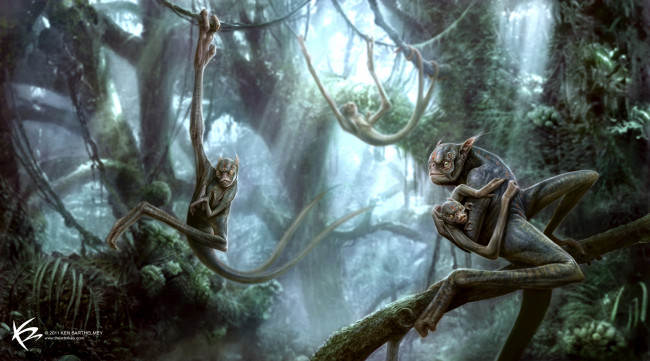Обои картинки фото ken, barthelmey, фэнтези, существа, джунгли
