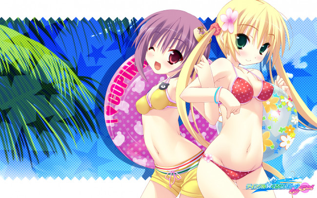 Обои картинки фото аниме, *unknown, другое, девушки, бикини