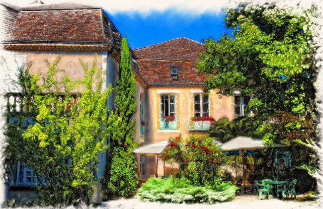 Обои картинки фото рисованные, города, дом