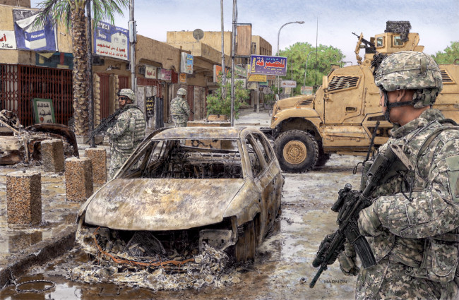 Обои картинки фото рисованные, армия