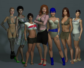 Картинка 3д графика people люди девушки