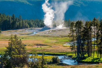 Картинка природа стихия штат вайоминг сша гейзер
