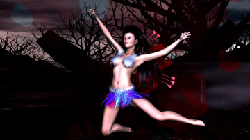 Картинка 3д графика people люди девушгка дерево