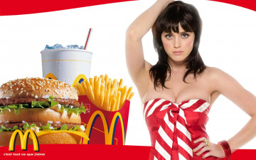 Картинка mcdonald`s бренды бургер кока картошка девушка