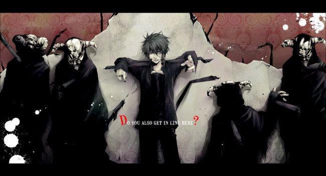 Обои картинки фото by, azuma, yuuki, аниме, angels, demons, татуировка, стена, рога, демоны, арматура, мужчина