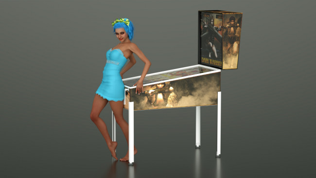 Обои картинки фото 3д, графика, people, люди, стол, девушка