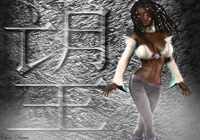 Обои картинки фото 3д, графика, people, люди, стена, девушгка