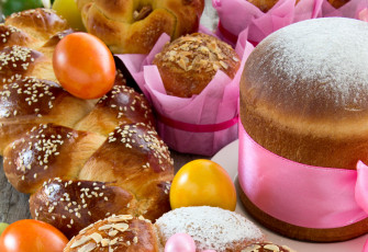 Картинка праздничные пасха куличи яйца