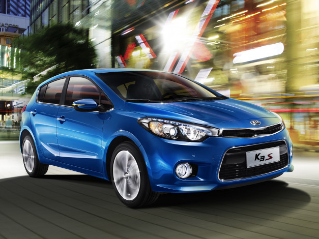 Обои картинки фото автомобили, kia, 2014, k3s, синий