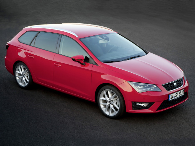 Обои картинки фото автомобили, seat, leon, красный, 2012