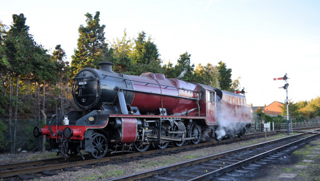 Обои картинки фото техника, паровозы, рельсы, паровоз, железная, дорога