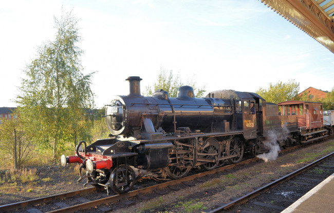 Обои картинки фото техника, паровозы, паровоз, рельсы, дорога, железная