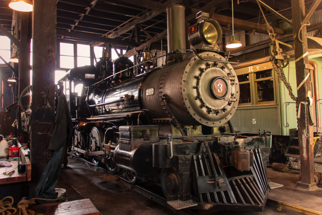Обои картинки фото техника, паровозы, депо, паровоз