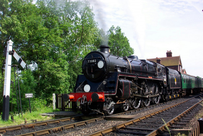 Обои картинки фото техника, паровозы, состав, паровоз, железная, дорога, рельсы