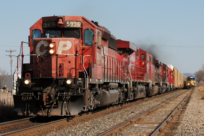 Обои картинки фото техника, поезда, дорога, железная, локомотив, состав, рельсы