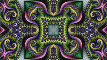 Картинка 3д+графика фракталы+ fractal цвета фон узор