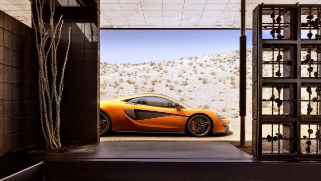 Обои картинки фото автомобили, mclaren, песок, жёлтый